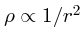 $\rho \propto 1/r^2$