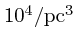 $10^4/{\rm pc^3}$