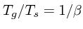 $T_g/T_s = 1/\beta$