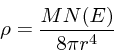 \begin{displaymath}
\rho = {M N(E) \over 8\pi r^4}
\end{displaymath}