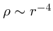 $\rho \sim r^{-4}$