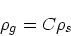 \begin{displaymath}
\rho_g = C \rho_s
\end{displaymath}