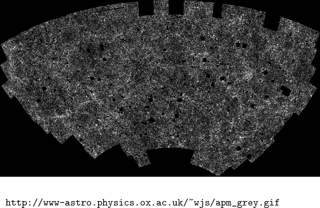 \begin{figure}\begin{center}\epsfxsize 12 cm
\epsffile{apm_grey.ps}
\begin{ver...
...astro.physics.ox.ac.uk/~wjs/apm_grey.gif\end{verbatim}
\end{center}
\end{figure}