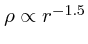 $\rho \propto r^{-1.5}$