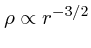 $\rho \propto
r^{-3/2}$